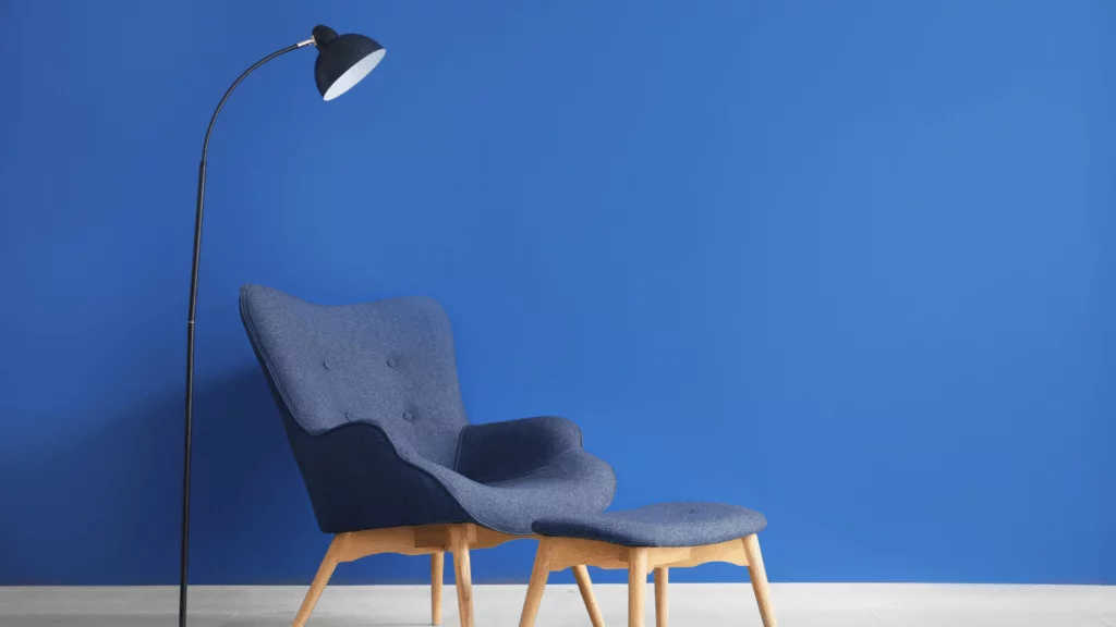 Blue minimalistic interior