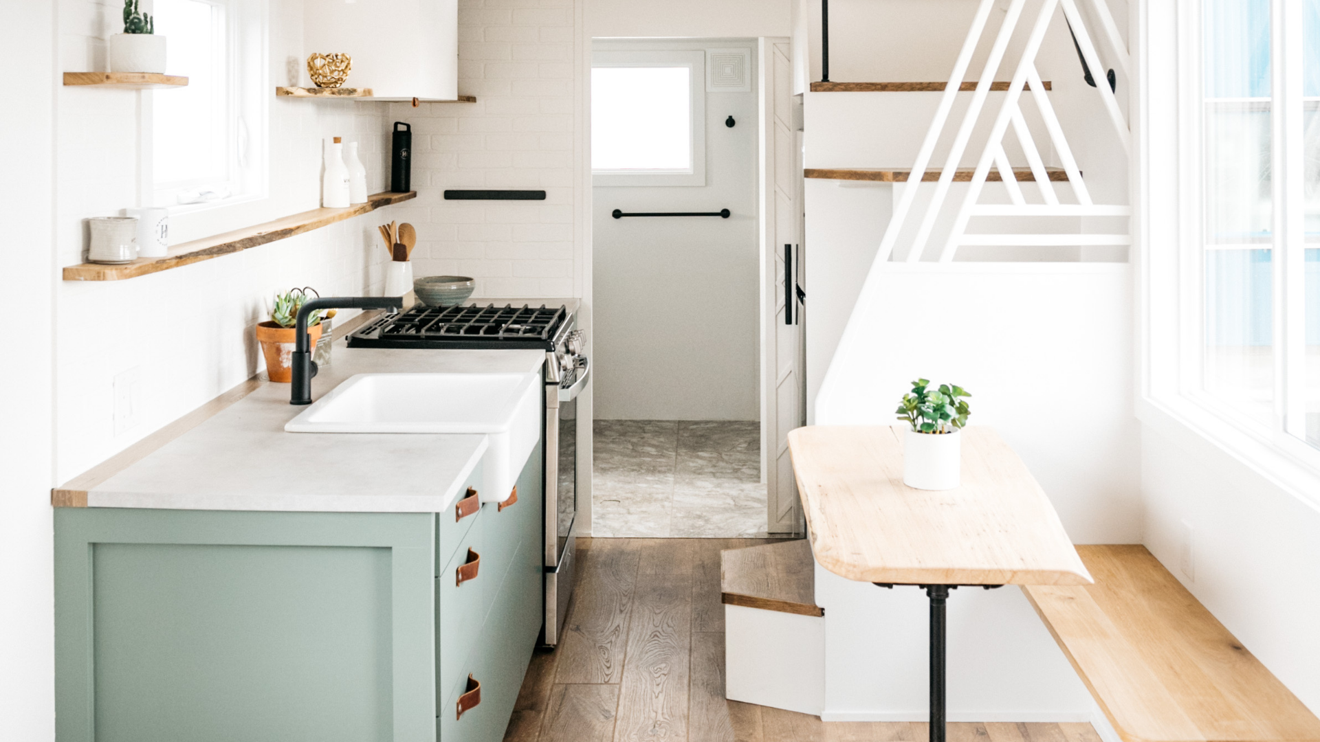 Tiny house with white interiour